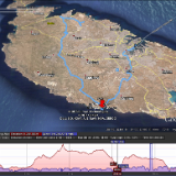 track20150813Malta  The red marker shows where Mike went diving. Two dives - one at Blue Grotto, the other at the nearby wreck.