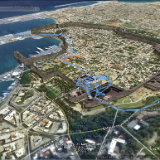 track20150819RhodesFort  The ancient walled city of Rhodes, stlll inhabited so a mix of modern living around ancient buildings.