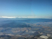 20170818 084644 DRO  Approaching southern Oregon, distant smoke from forest fires